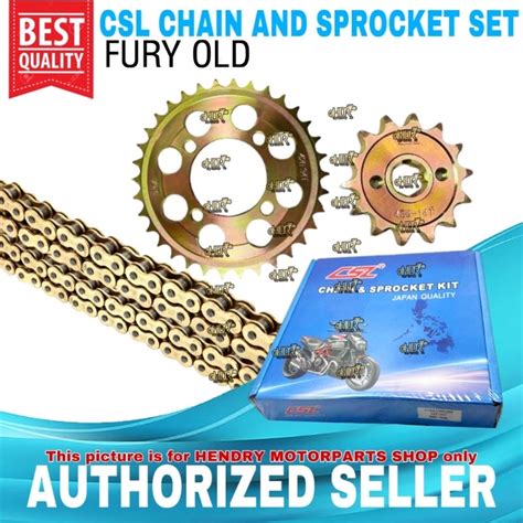 Japan CSL Gold Chain And Sprocket Set For Kawasaki FURY OLD 14T 34t