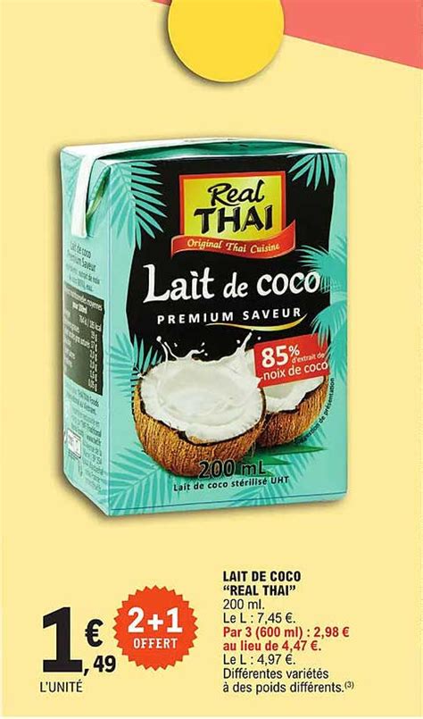 Promo Lait De Coco Real Thai Chez E Leclerc Icatalogue Fr