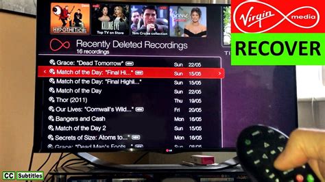 Virgin TV Tivo V6 Box How To Recover Deleted Shows YouTube