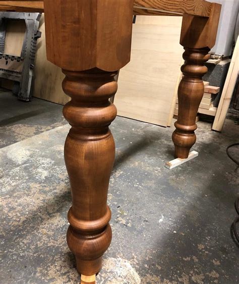 Chunky Maple Unfinished Farmhouse Dining Table Legs Set Of Etsy