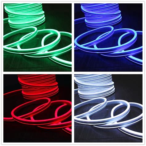 V Rgb Led Neon Flex Tube Lights Flat Emitting Neon Side View