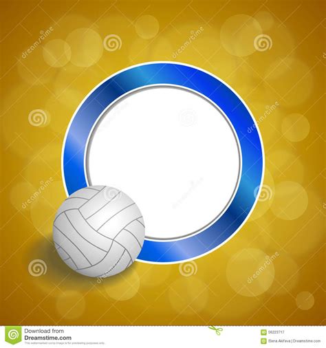 Ejemplo Amarillo Azul Del Marco Del C Rculo De La Bola Del Voleibol