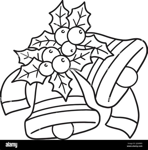 Christmas Bells Isolated Coloring Page For Kids Stock Vector Image