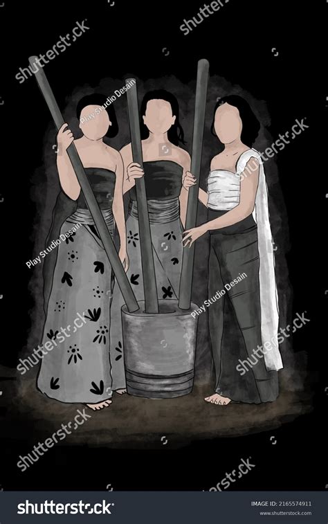 Old Balinese Indonesia Woman Painting Stock Illustration 2165574911 ...