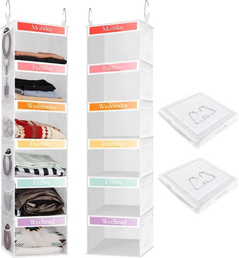 Amazon Amylove Pcs Shelf Weekly Hanging Closet Organizer