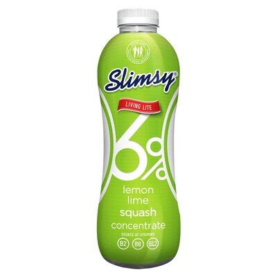 Slimsy Lemon Lime Flavoured 6 Squash Concentrate 1L PnP