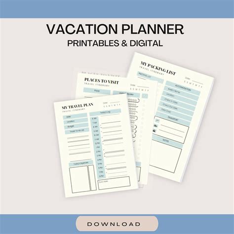 Vacation Planner Printable Vacation Planner Instant - Etsy