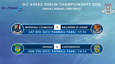 2022 Go Ahead Dublin Hurling Championship Fixtures