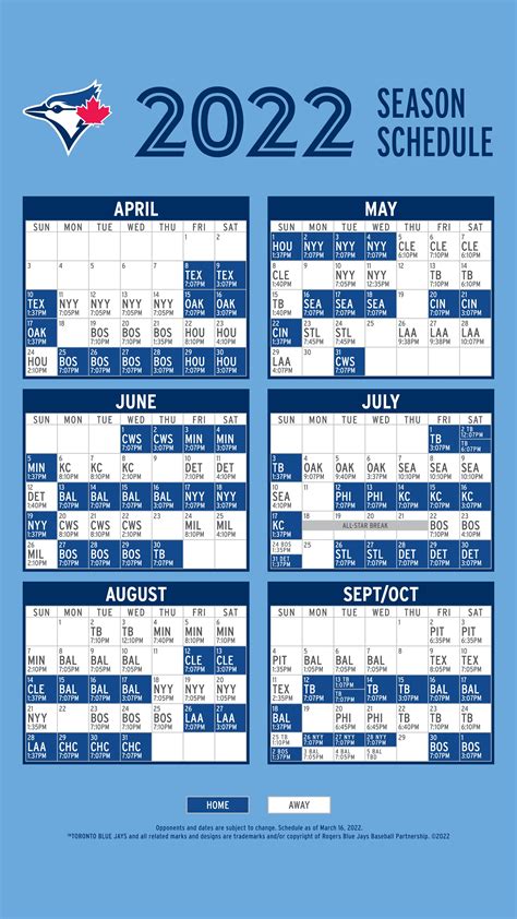 Toronto Blue Jays on Twitter: "Presenting our updated 2022 schedule wallpaper! See YOU at the ...