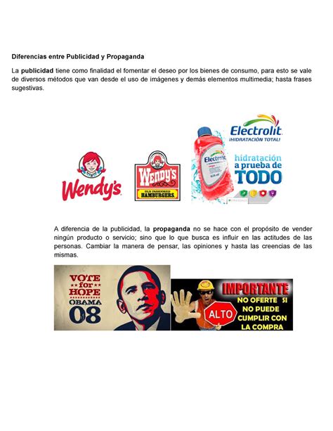 Diferencias Entre Publicidad Y Propaganda A Diferencia De La