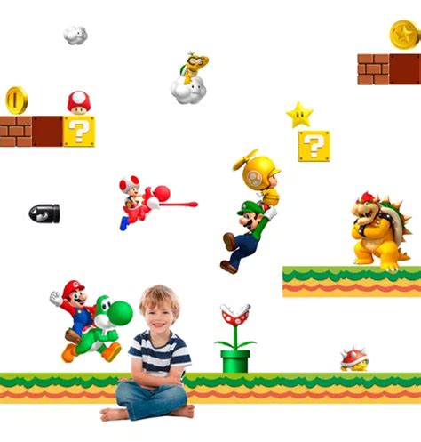 Vinilo Infantil Mario Bros Decora Niño Instalacion O Envio Cuotas