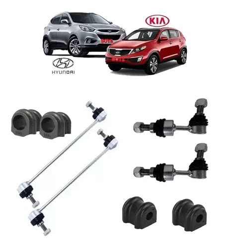 Kit 4 Buchas Barra 4 Bieleta Dian E Tras Kia Sportage 2014