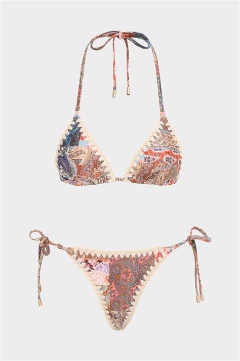 Zimmermann Devi Crochet Edge Bikini Set In Patch Paisley Shopstyle