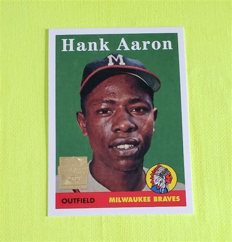 2000 Topps Hank Aaron Chrome Reprints 1958 Topps 5 Hank Aaron For