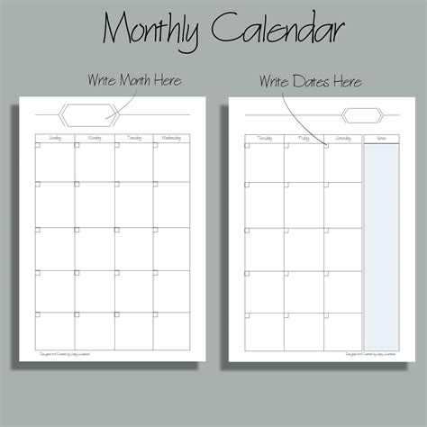 A Calendar Printable