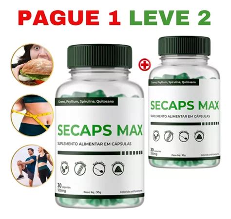 Secaps Max 60 Capsúlas 100 Natural Original Anvisa Parcelamento sem