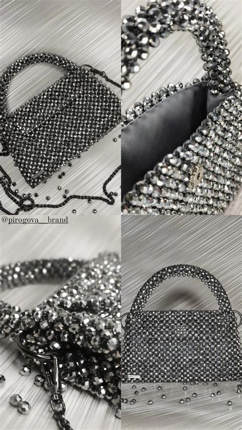 Сумка из хрустальных бусин в цвете металлик с подкладом in 2024 ...