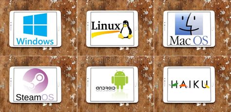 Set Of Top Brand Operating System Logos Editorial Stock Photo