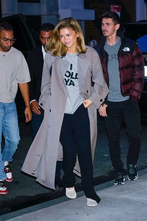 In Naked Flats And A Slogan Tee Zendayas Challengers Tour Wardrobe Takes A Casual Turn