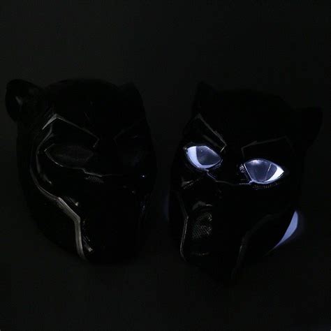 Black Panther LED Helmet Mask T'Challa Cosplay Costume Prop