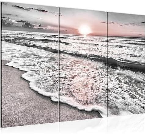 Runa Art Le Coucher Du Soleil Plage Peinture Tableau Salon XXL Beige