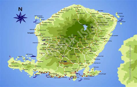 Carte De Lombok Lombok Locations Tours