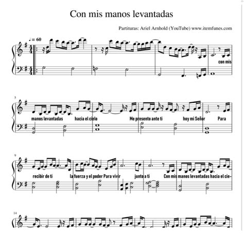 Con Mis Manos Levantadas Hacia El Cielo Partitura Cristiana Gratis Pdf