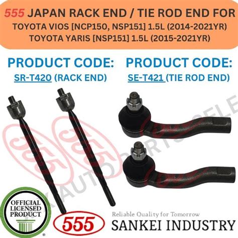 555 GENUINE JAPAN TIE ROD END RACK END FOR TOYOTA VIOS NCP150