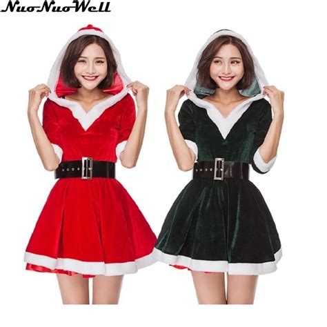 Lady New Sexy Green Red Christmas Costume Christmas Tree Clothing Santa