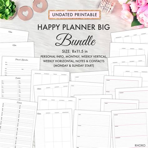 Big Happy Planner Printable Big Happy Planner Inserts Bundle - Etsy