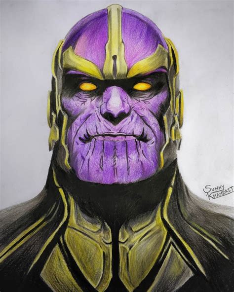 Thanos Avengers Portrait Drawing