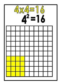 Square Number Classroom Charts by E-Books for Education | TPT