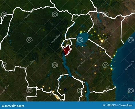 Mapa De Burundi Na Noite Ilustra O Stock Ilustra O De Sat Lite