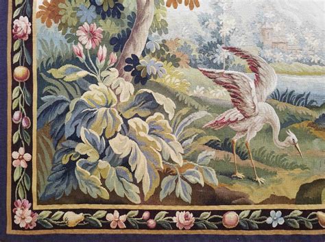 Proantic Verdure Signed Tapestry Manufacture Aubusson 19th Century