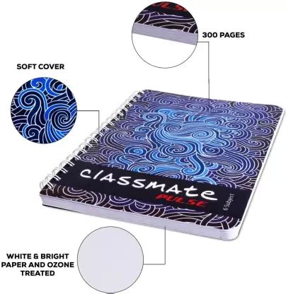 Classmate Pulse Subject Regular Notebook Unruled Pages Green