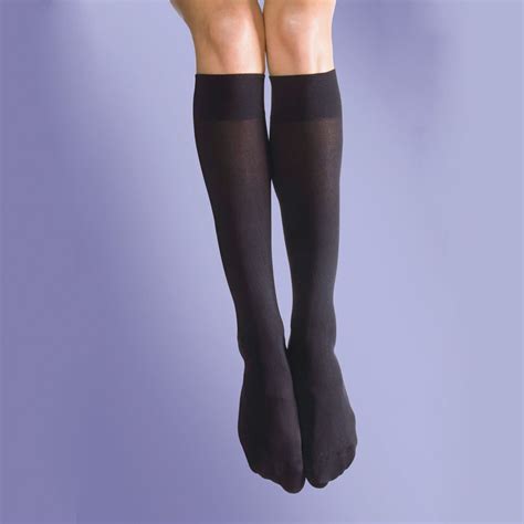 Silky Opaque 70 Denier Trouser Knee High Pop Socks 3pk Black Mink Natural Ebay