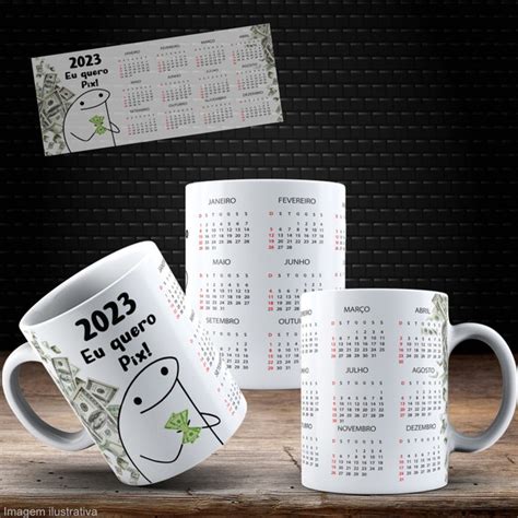 Caneca Calendario 2023 Caneca Calendario Flork Produtos Elo7