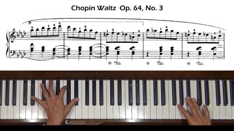 Chopin Waltz Op 64 No 3 In A Flat Major Piano Tutorial Youtube