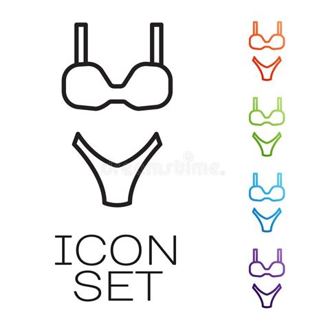 Retro Bikini Icons Isolated White Stock Illustrations 116 Retro