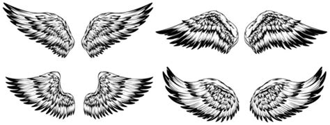 Bird Wings Vector Illustration Tattoo Style Hand Drawn Design Element Stock Vector by ©ARTSTOK ...