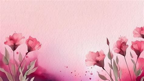 Premium Photo Pink Flowers On A Pink Background With Hearts And The