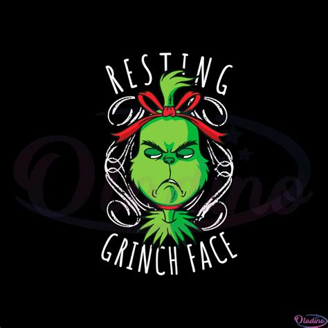 Resting Grinch Face Christmas Svg For Cricut Sublimation Files