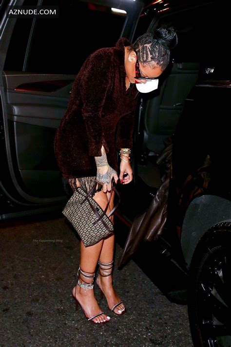 Rihanna Sexy Shows Off Her Hot Legs And Shapely Curves In A Minidress Aznude