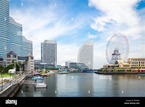 The Beautiful Yokohama Skyline And Yokohama Waterfront At Minato Mirai