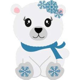 polar bear with snowflakes