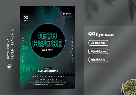 Tech House Psd Free Flyer Template 99flyers