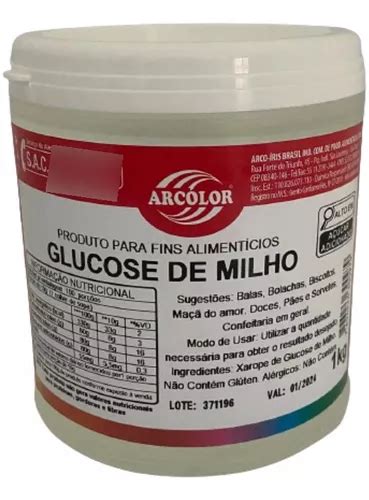 Glucose De Milho Pote De 1kg Arcolor MercadoLivre