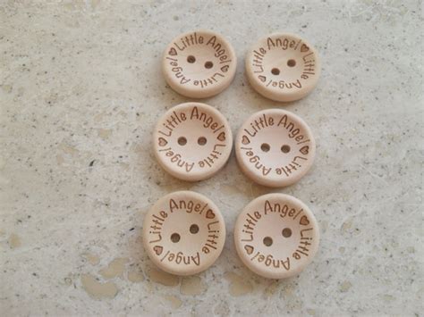 Ten Baby Girl Buttons Baby Buttons Round Wooden Buttons X 10