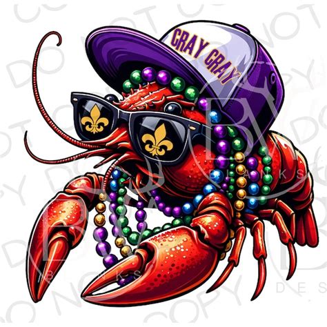 Crawfish Mardi Gras Clipart Etsy