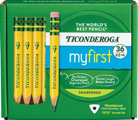 Ticonderoga My First Short Triangular Wood Cased Pencils